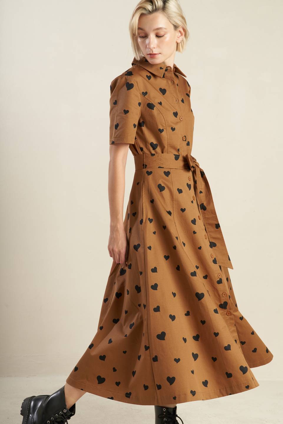 READY TO GO WOVEN MIDI DRESS Flying Tomato